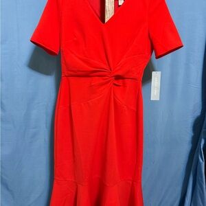 London Times Scarlet Red Midi Dress